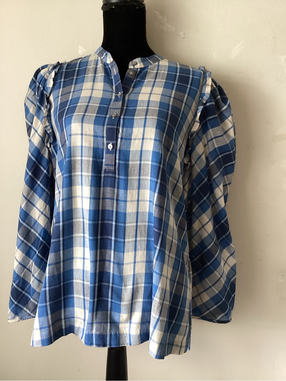 J.Crew blue  Plaid Long-Sleeve Women's Top